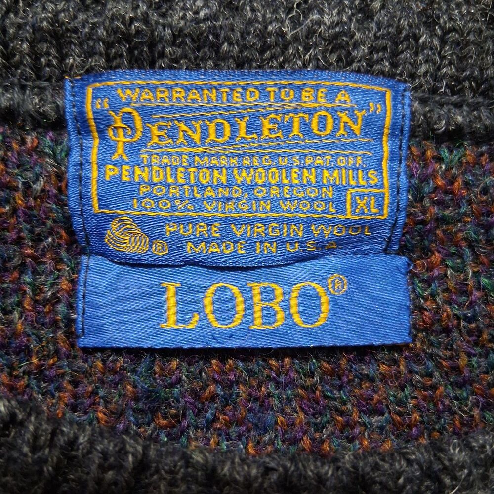 Vintage Pendleton LOBO Knitted Crew Neck Sweater Made In USA Size XL - Picture 3 of 11